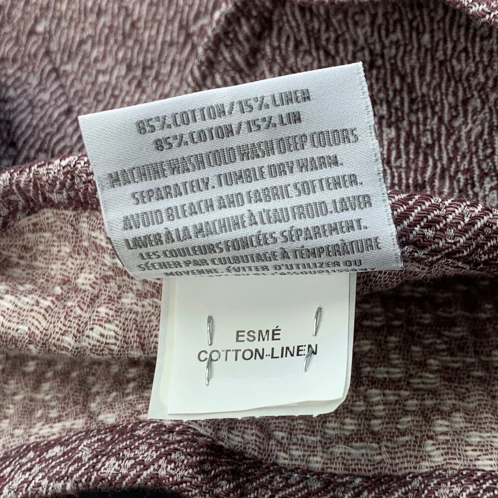 RH Esme Linen Cotton Weave Euro Sham Wine Luxury Bedding Restoration Hardware